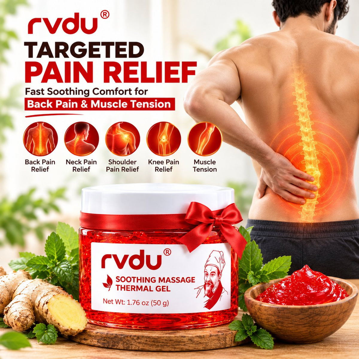 RVDU Instant Soothing Massage Thermal Gel For Pain Relief