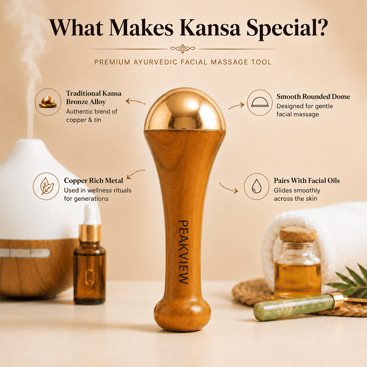 Kansa Wand Massager - Ayurvedic